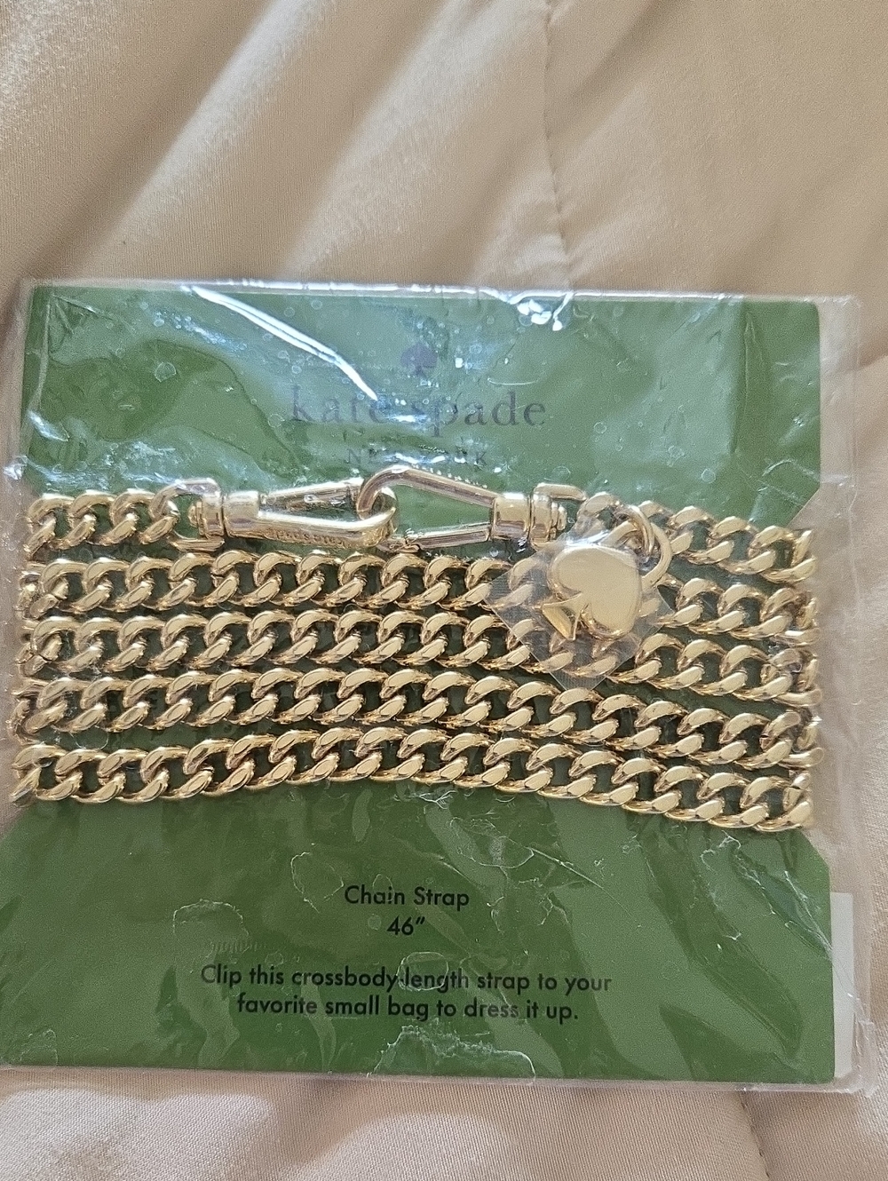 Kate Spade Gold Bag Chain Strap Crossbody With Charm